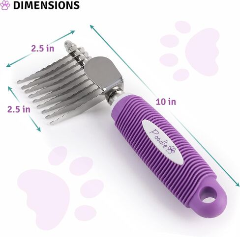 Poodle Dematting Fur Rake Comb Brush للكلاب والقطط - شفرات السلامة الفولاذية الطويلة 2.5 " in Saudi Arabia