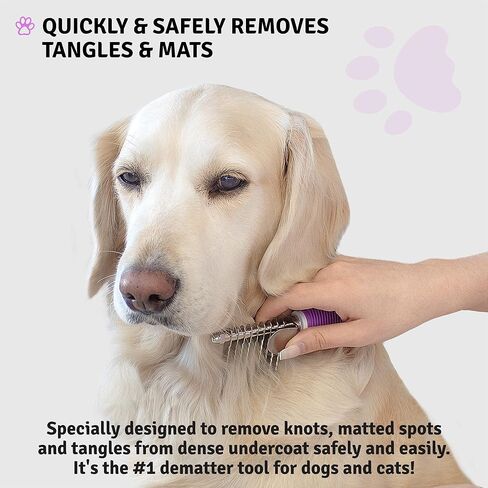 Poodle Dematting Fur Rake Comb Brush للكلاب والقطط - شفرات السلامة الفولاذية الطويلة 2.5 " in Saudi Arabia