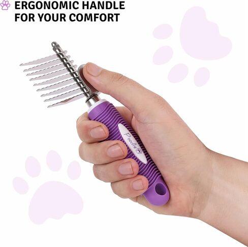 Poodle Dematting Fur Rake Comb Brush للكلاب والقطط - شفرات السلامة الفولاذية الطويلة 2.5 " in Saudi Arabia