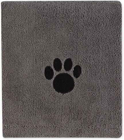 Bone Dry Pet Grooming Towel Collection Absorbent Microfiber X-Large, 41x23.5", Embroidered Gray in Kuwait