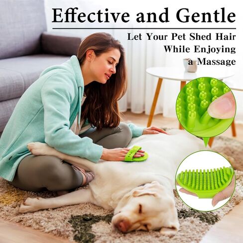 2PCS Dog Bath Brush | Dog Scrubber for Bath | Dog Shampoo Brush | Dog Washing Brush | Dog Shower Brush with Adjustable Handle,Suitable for Pets Deshedding, Washing, Massaging & Grooming (Green Blue) in Saudi Arabia