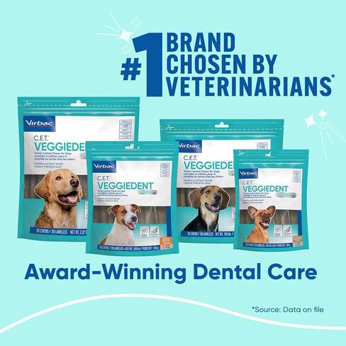 Virbac CET VEGGIEDENT FR3SH Tartar Control Chews for Dogs, Medium (Pack of 30) in Saudi Arabia