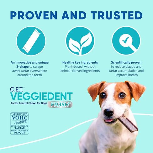 Virbac CET VEGGIEDENT FR3SH Tartar Control Chews for Dogs, Medium (Pack of 30) in Saudi Arabia