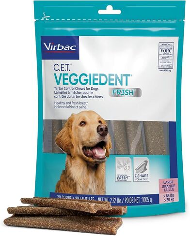 Virbac CET VEGGIEDENT FR3SH Tartar Control Chews for Dogs, Medium (Pack of 30) in Saudi Arabia