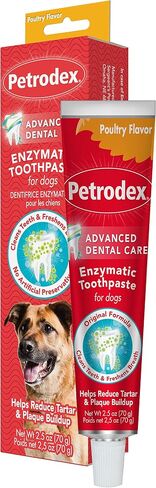 Petrodex Toothpaste for Dogs and Puppies, Cleans Teeth and Fights Bad Breath, Reduces Plaque and Tartar Formation, Enzymatic Toothpaste, Poultry Flavor, 6.2oz in Saudi Arabia