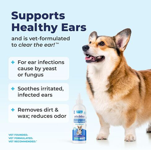 Vetnique Oticbliss Dog Ear Infection Treatment & Ear Cleaner Flush 6oz in Saudi Arabia