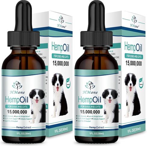 (2 Pack) Max Potency Hemp Oil for Dogs & Cats - Help Anxiety Stress Pain Inflammation Arthritis Aggressive Relax Sleep Allergies Seizures Relief - Treats Chews Joint & Hip - Organic Pet Calming Drops in Kuwait