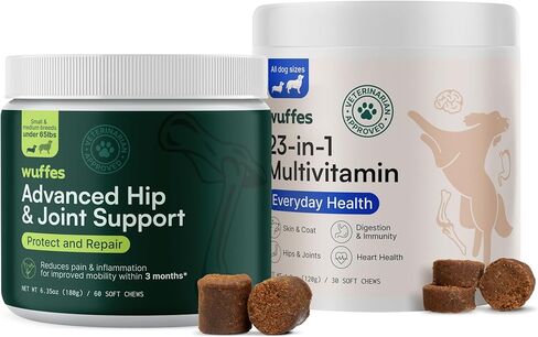 Wuffes Hip and Joint Supplement for Large Breeds and 23-in-1 Multivitamin Bundle in Kuwait