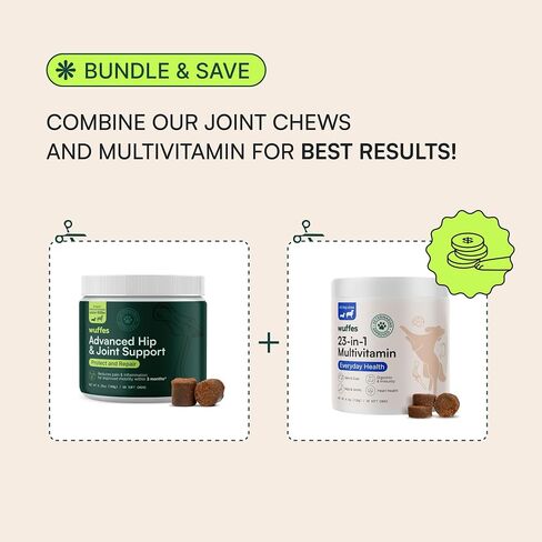 Wuffes Hip and Joint Supplement for Large Breeds and 23-in-1 Multivitamin Bundle in Kuwait