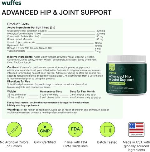 Wuffes Hip and Joint Supplement for Large Breeds and 23-in-1 Multivitamin Bundle in Kuwait