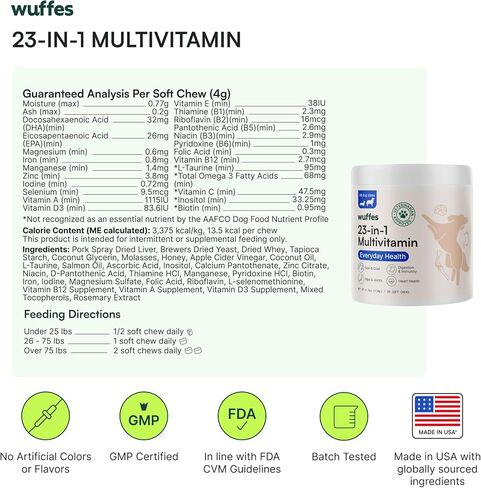 Wuffes Hip and Joint Supplement for Large Breeds and 23-in-1 Multivitamin Bundle in Kuwait