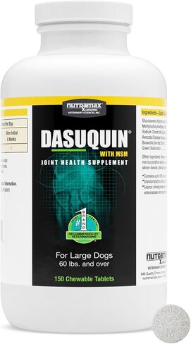 Nutramax Laboratories Dasuquin with MSM Joint Health Supplement for Large Dogs - With Glucosamine, MSM, Chondroitin, ASU, Boswellia Serrata Extract, and Green Tea Extract, 150 Chewable Tablets in Kuwait