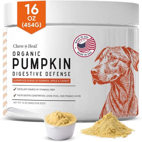 Organic Pumpkin Powder for Dogs - 4 oz of Powder for Dog Digestion with 5cc Scoop - Made with Pumpkin, Apple, and Carrots - Made in The USA in Kuwait