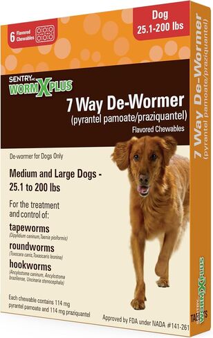 SENTRY PET Care SENTRY Worm X Plus 7 Way DeWormer Large Dogs (6 Count) Package May Vary in Saudi Arabia