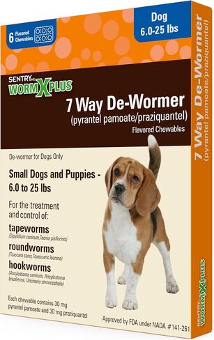 SENTRY PET Care SENTRY Worm X Plus 7 Way DeWormer Large Dogs (6 Count) Package May Vary in Saudi Arabia