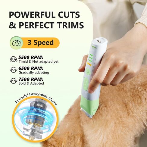 SUPRENT Dog Grooming Kit, 4 in 1 Quiet Pet Clippers for Grooming Supplies, Cordless Cat Paw Trimmer Dog Nail Grinder, Professional Long Hair Shaver Set for Cat Matted Hair and Small Dogs Thick Coats in Saudi Arabia