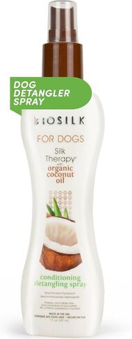 BioSilk حرير تكييف تكييف رذاذ منفصل للكلاب مع زيت جوز الهند الطبيعي - الكلب مكيف الشعر detangler الكلاب للكلاب ، وإلغاء الاستمالة لوازم ، 7 فلوريدا أوقية in Kuwait