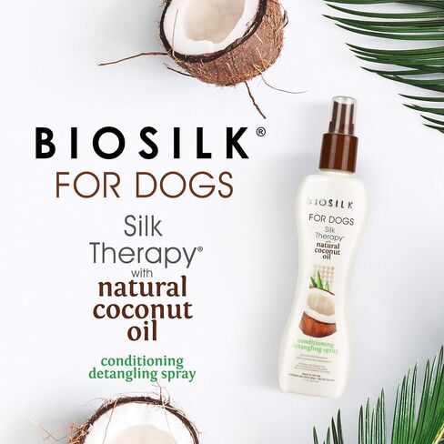 BioSilk حرير تكييف تكييف رذاذ منفصل للكلاب مع زيت جوز الهند الطبيعي - الكلب مكيف الشعر detangler الكلاب للكلاب ، وإلغاء الاستمالة لوازم ، 7 فلوريدا أوقية in Kuwait