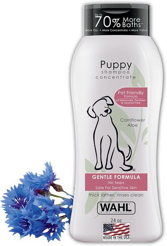 Wahl USA Gentle Puppy Shampoo for Pets – Cornflower & Aloe for Grooming Dirty Dogs - 24 Oz - Model 820002A in Saudi Arabia
