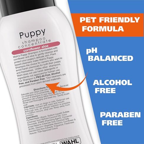 Wahl USA Gentle Puppy Shampoo for Pets – Cornflower & Aloe for Grooming Dirty Dogs - 24 Oz - Model 820002A in Saudi Arabia