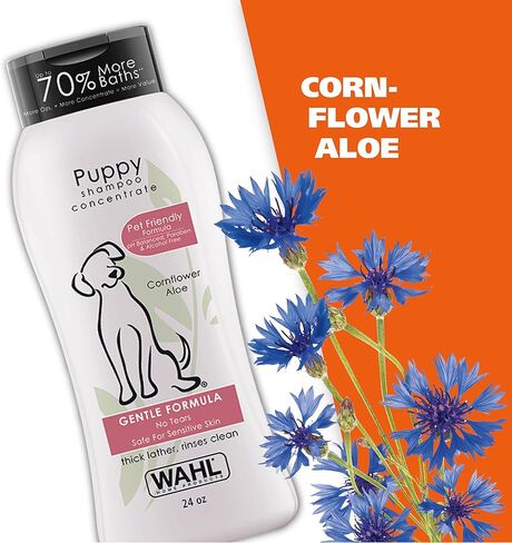 Wahl USA Gentle Puppy Shampoo for Pets – Cornflower & Aloe for Grooming Dirty Dogs - 24 Oz - Model 820002A in Saudi Arabia