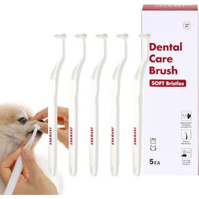 JAYU PET Dental Care Brush (Soft Bristles) 1ea - Toothbrush for Cat and Small Dog with Horizontal Head & Easy Grip Handle