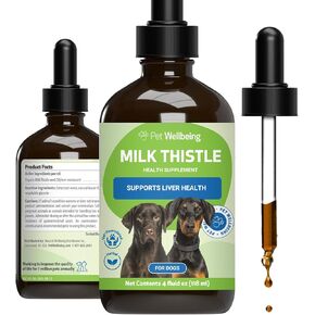 Pet Wellbeing Milk Thistle for Dogs - Organic, Supports Liver Health, Healthy Detoxification, Antioxidants, Liver Cell Support, Silymarins - Veterinarian-Formulated Herbal Supplement 2 oz (59 ml)