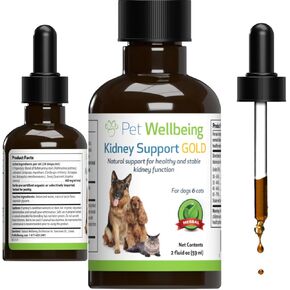 Pet Wellbeing Kidney Support Gold for Dogs - Healthy Kidney Function, Fluid Balance, Energy Levels, Normal Appetite, Rehmannia, Dong Quai - Veterinarian-Formulated Herbal Supplement 2 oz (59 ml)