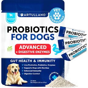 Probiotics for Dogs - Support Gut Health, Itchy Skin, Allergies, Immunity, Yeast Balance - Dog Probiotics and Digestive Enzymes with Prebiotics - Reduce Diarrhea, Gas - 120 Probiotic Chews for Dogs