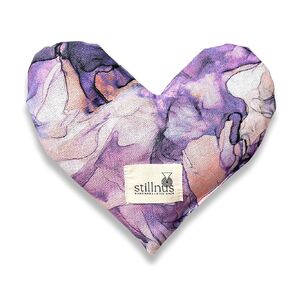Handmade Heart-Shaped Eye Pillow - Organic Lavender & Flax Seed, Weighted for Hot/Cold Therapy | Holiday & Christmas Gift for Mom, Teachers, & Women (Pink & Purple)