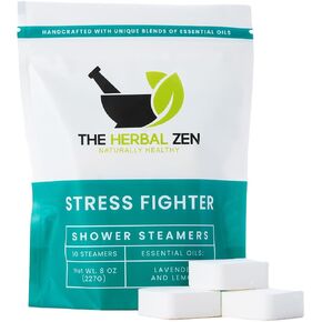 Stress Fighter Shower Steamers Aromatherapy with Essential Oils, Made in the USA Shower Bombs, Shower Bomb Aromatherapy, Relaxing Gifts for Women, Spa Day Gift, Birthday Gift