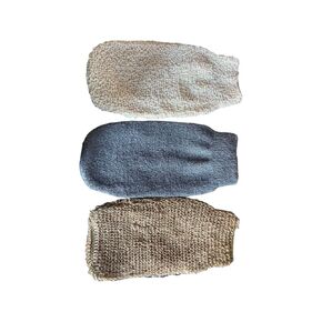Jacquie's Natural Products Double Sided Exfoliating Bath Gloves|Bath Mitt|Deep Clean Body Mittens (Bamboo Charcoal, Exfoliating Gloves)