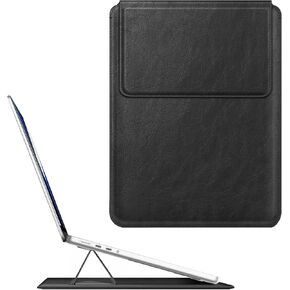 Fintie Sleeve Case for MacBook Air 13.6 A3113 A2681, Pro 14 A3401 A3185 A3112 A2992 A2918 A2779 A2442, MacBook Pro/Air 13 - PU Leather Slim Bag Cover with Stand Feature, Brown