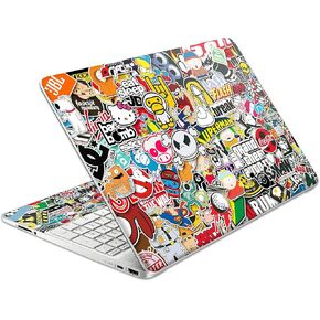 Laptop Skin Decal HP 15.6" - Sticker Bomb Laptop Cover Sticker No Cutting Required, No Bubble, Waterproof, Scratch Resistant - Including Wide Screen and Wrist Pad