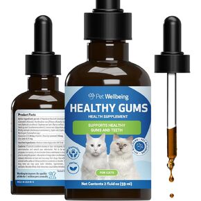 Pet Wellbeing - Healthy Gums for Cats - Natural Support for for Healthy Gums, Teeth and Breath in Felines - 2oz (59ml)