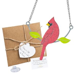 Acrylic Red Cardinal Memorial Gifts, Cardinal Gifts, Stained Glass Effect Window Hanging Ornament, White Elephant Gifts For Adults, Womens Christmas Gifts, Ornament Christmas 2024, Bird Lover Gift