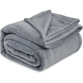 Bedsure Fleece Bed Blankets Queen Size Grey - Soft Lightweight Plush Fuzzy Cozy Luxury Blanket Microfiber, 90x90 inches