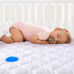 Yoofoss Waterproof Pack and Play Mattress Protector, Quilted Pack and Play Mattress Pad Cover Ultra Soft and Breathable, Playpen/Playard Mattress Sheet for Standard Pack n Play Size 39''x27''-White in Kuwait
