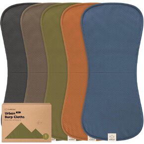 KeaBabies 5-Pack Organic Burp Cloths Baby Girl, Boy - Extra Large, Absorbent Baby Burp Cloths, Soft Burping Cloths for Babies, Newborn Burp Clothes, Cotton Burp Rags, Neutral Thick Burp Cloth (Basic)