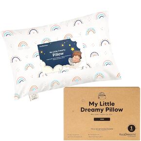 Mini Toddler Pillow with Pillowcase - 9x13 My Little Dreamy Travel Kids Pillow for Sleeping, Toddler Bed, Small, Tiny, Organic Cotton Pillowcase, Soft & Breathable, Kids 2-4 Years Old (Jungle Green)