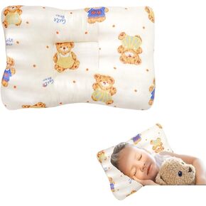 Unisex Pillow Airmesh Breathable Cool 100% Cotton,Portable, Car and Travel Pillow, Control Sweat, MultiFunctual Small Pillow, Decor Pillows (Teddy Design)