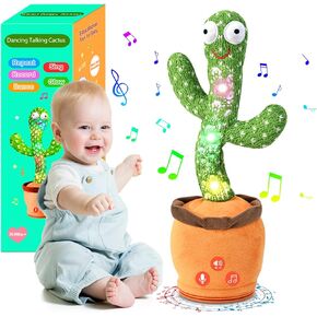 Dancing Talking Cactus Toy for Baby Toddler, Boys Girls Gifts Singing Mimicking Cactus Toy Recording Repeating What You Say Cactus Baby Toy with 120 English Songs (Talking Cactus-Adjustable Volume)