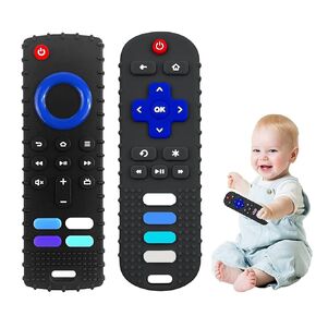 Silicone Baby Teething Toys, Teething Toys for Babies 3 6 18 24 Months, Baby Silicone Chew Toys,Remote Control Shape Teething Toys,BPA Free (Blue)