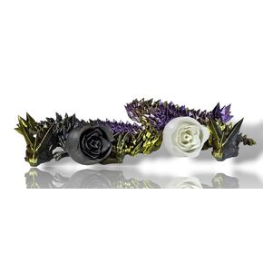 14in Articulated Crystal Dragons (Black/Purple) - Made in USA