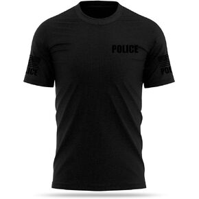 Police Officer Shirt| USA Patriotic Durable Tee | Cotton & Poly Blend for Ultra Soft Comfort. Perfect for Workouts.