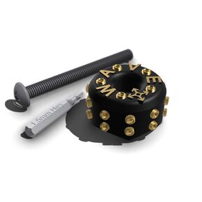 Barnacle Footstop for Longboard Skateboard, Downhill or Surfskate (Dis-Assembled Kit w/Hardware & Tool, Black + Silver Metal Studs, Low Barrel 0.60in)
