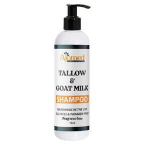 Beef Tallow Shampoo & Conditioner Set -Unscented Handmade tallow & goat milk shampoo for Damaged hair, all hair types- Moisturizing Shampoo- Sulfates, fragrance free- CONDITIONER 12OZ