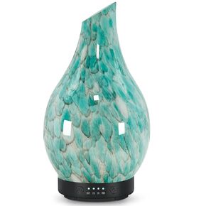 Essential Oil Diffuser 120ml Ultrasonic Aromatherapy Diffuser with Handmade Glass BPA Free Waterless Auto-Off, 4 Timer Setting 7 Colors Changed LED for Home Yoga Office