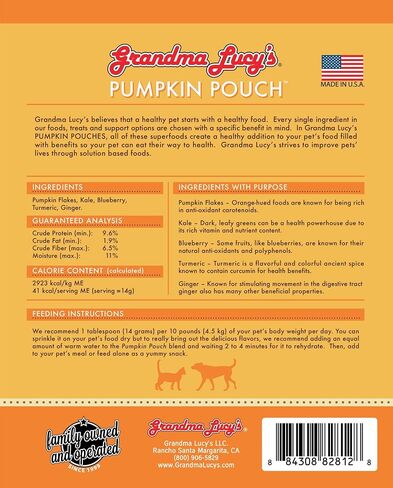 Grandma Lucy's Pumpkin Pouch Skin and Coat- 6oz in Saudi Arabia