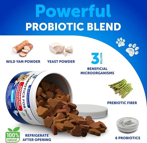Probiotics for Dogs - Support Gut Health, Itchy Skin, Allergies, Immunity, Yeast Balance - Dog Probiotics and Digestive Enzymes with Prebiotics - Reduce Diarrhea, Gas - 120 Probiotic Chews for Dogs in Kuwait